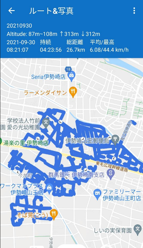 GPSは、クラシード長崎様御用達の私の路線。