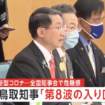 全国知事会で鳥取県の平井伸治知事が、コロナ第8波との危機感を示す......未だに2類相当なことは愚の骨頂。。。。
